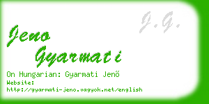 jeno gyarmati business card